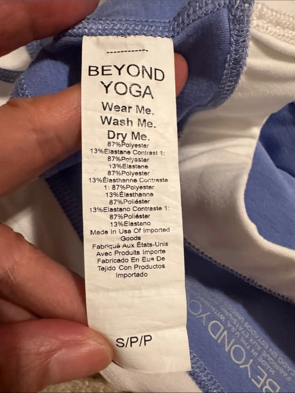 Beyond Yoga Spacedye Horizon Colorblock Bra Periwinkle White Workout Gym-Small